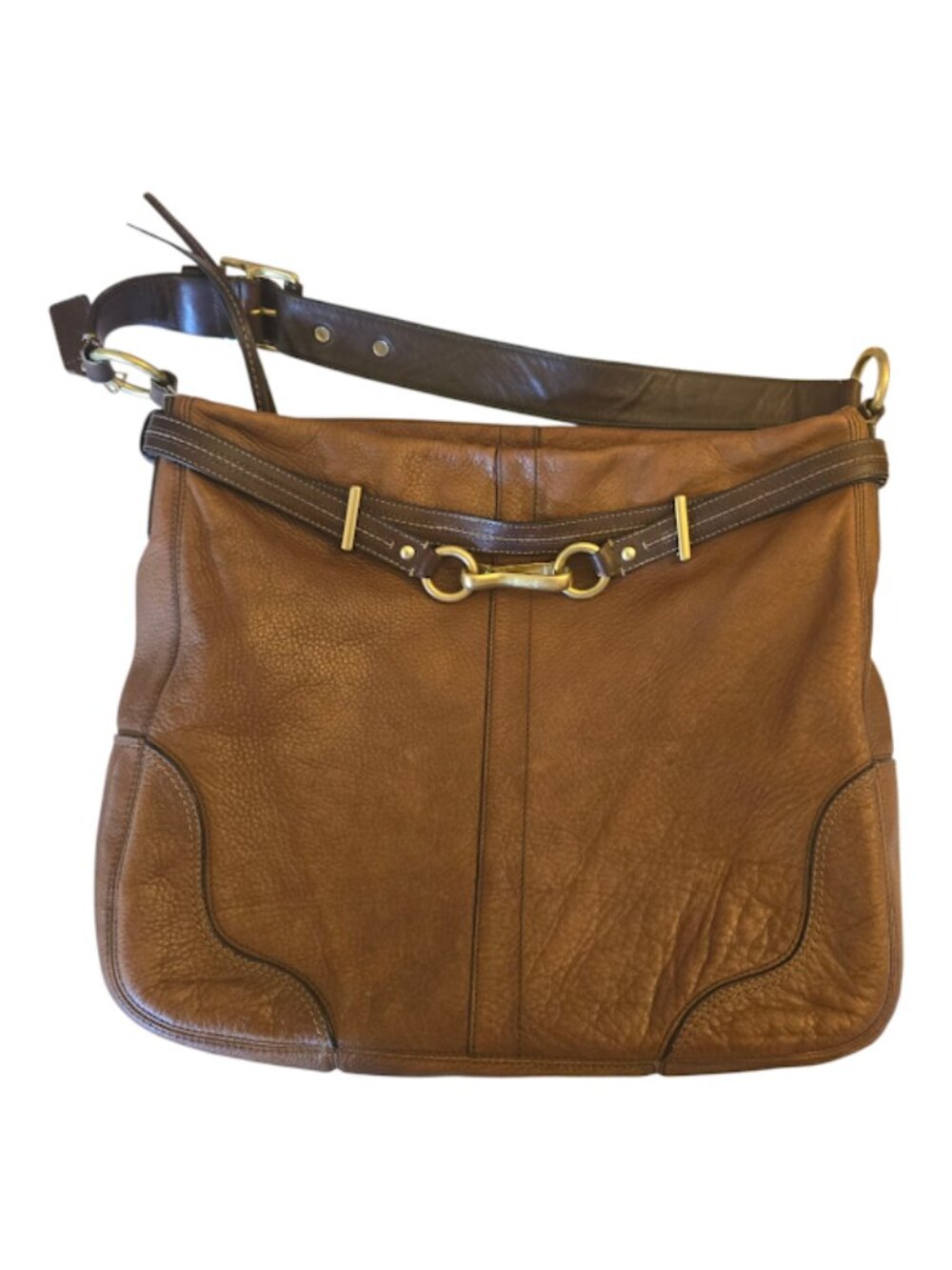 COACH LEATHER HOBO BAG #12460 VINTAGE ADJUSTABLE STRAP BROWN DISTRESSED